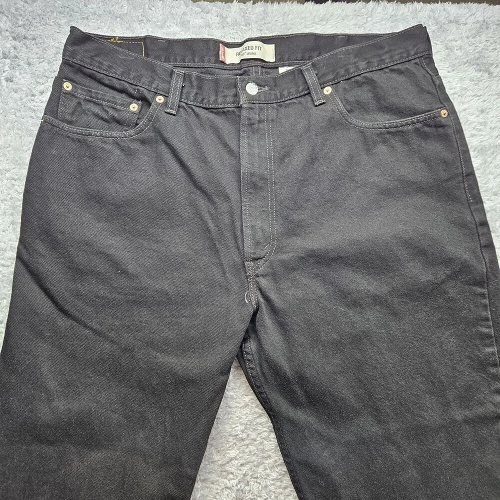 Levi's Mens Black 550 Jeans Relaxed 40x32 Made In USA Casual Neutral